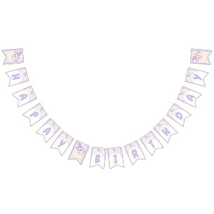 Bandeirinha Banner de Aniversário Fantasma Um Spooky Pastel