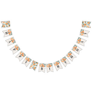 Bandeirinha Banner de aniversário laranja, doce e feliz