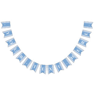 Bandeirinha Banner de Bunch Piquenique Monograma de Gingham Az