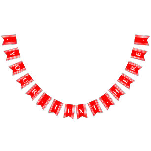 Bandeirinha Banner de Bunch Piquenique Monograma de Gingham Ve