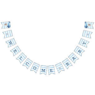 Bandeirinha Banner de bunda do Chá de fraldas de boas-vindas d