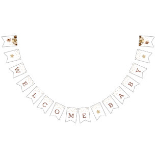 Bandeirinha Banner de bunda do Chá de fraldas de boas-vindas d