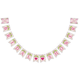 Bandeirinha Banner de bunda Floral, Rosa e Verde,