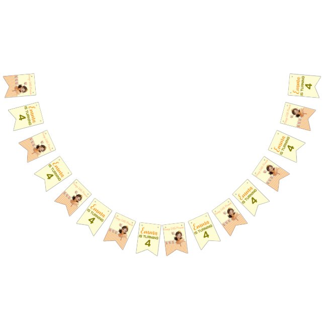 Bandeirinha Banner de bunda Orange Little Princess (Todos)