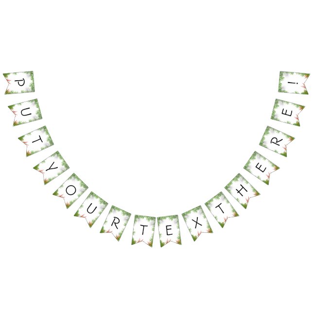 Bandeirinha Banner de bundas tropicais com Palmas Verdes e Vib (Todos)