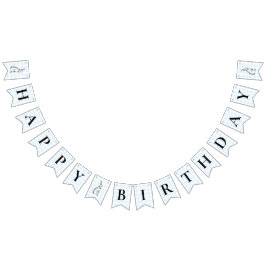 Bandeirinha Banner de Bunny Rabbit Blue Gingham Birthday Bunth