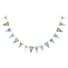 Bandeirinha Banner de Bunting Aniversário Feliz e Cara Tímido