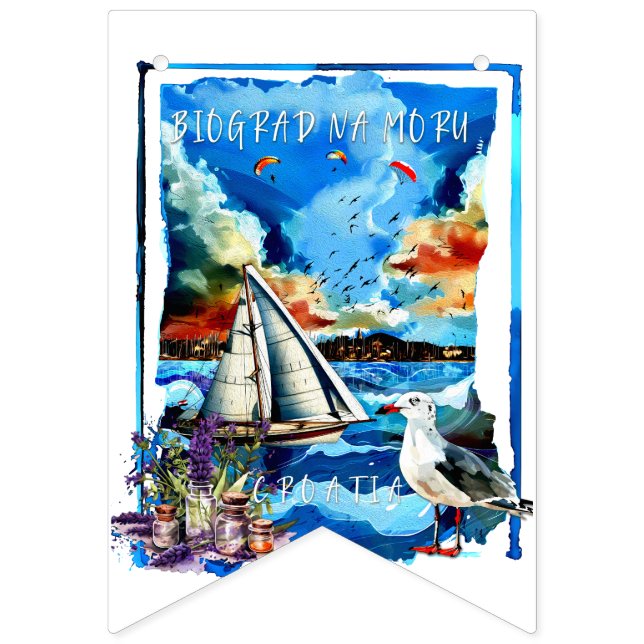 Bandeirinha Banner de Bunting - Biograd na Moru (Primeira Bandeira)