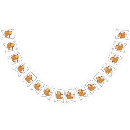 Bandeirinha Banner de Bunting Capybara | Festa de Animais Cujo