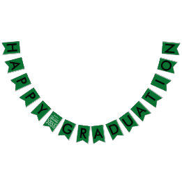 Bandeirinha Banner de Bunting da Escola Negra Verde para Gradu