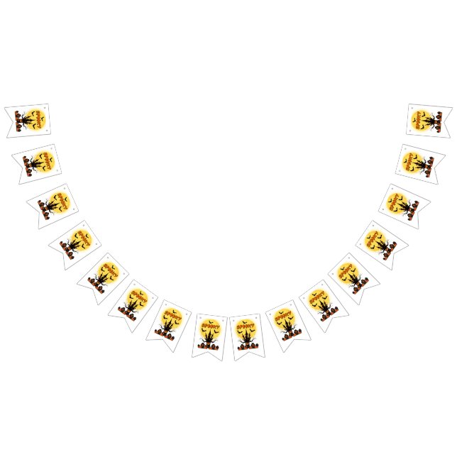 Bandeirinha Banner de Bunting da Lua de Halloween Spooky (Todos)