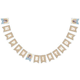 Bandeirinha Banner de Bunting de Aniversário do Rainbow & Dais