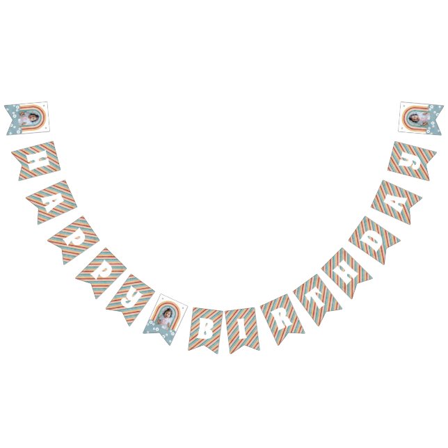 Bandeirinha Banner de Bunting de Aniversário do Rainbow & Dais (Todos)