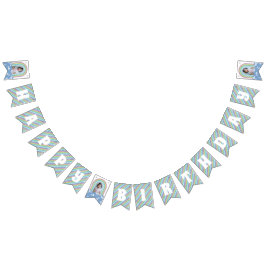 Bandeirinha Banner de Bunting de Aniversário do Rainbow & Dais