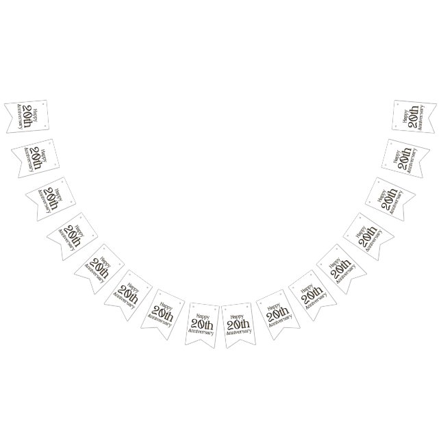 Bandeirinha Banner de Bunting do 20 feliz aniversário (Todos)