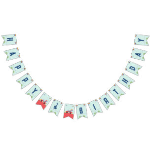 Bandeirinha Banner de Bunting do Aniversário do Race Car