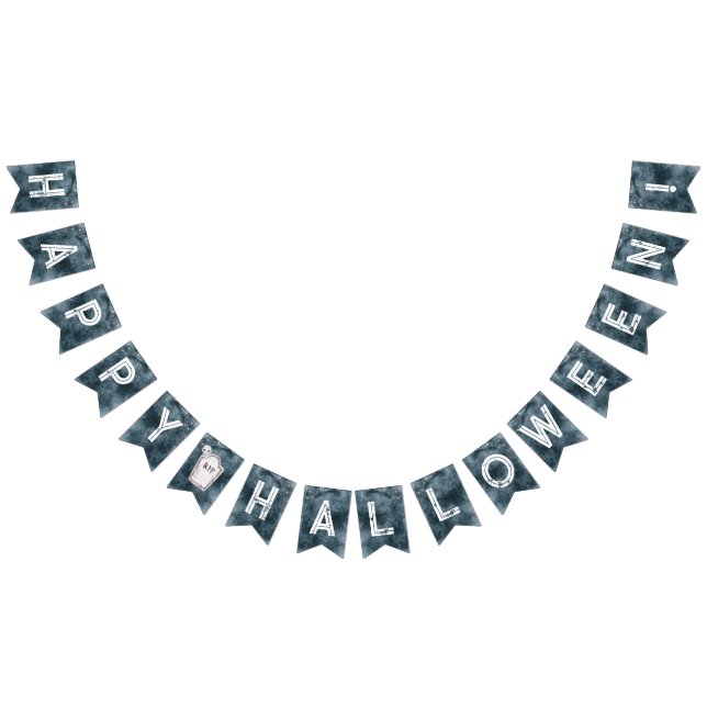 Bandeirinha Banner de Bunting do Partido do Halloween Branco (Todos)