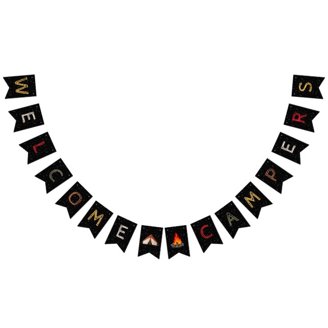 Bandeirinha Banner de Bunting dos Campers de Boas-vindas (Todos)