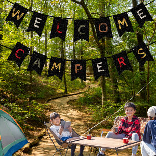Bandeirinha Banner de Bunting dos Campers de Boas-vindas