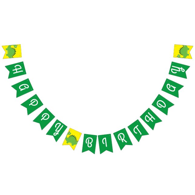 Bandeirinha Banner de Bunting Feliz Aniversário do Dinossauro (Todos)