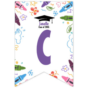 Bandeirinha Banner de Bunting para Graduação do Jardim de Infâ