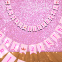 Banner de Bunting Princesa Rosa