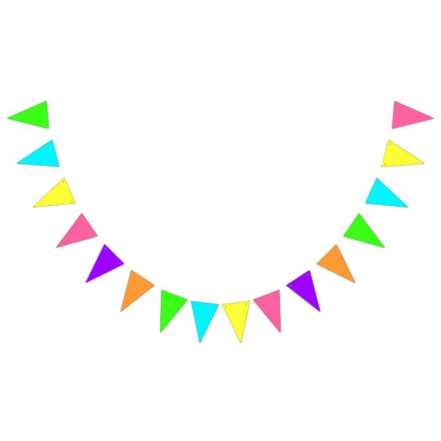 Bandeirinha Banner de Bunting Triangular do Tema Neon Gradient (Todos)