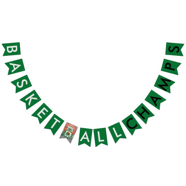 Bandeirinha Banner de Bunting Verde para Campeões de Basquete (Todos)