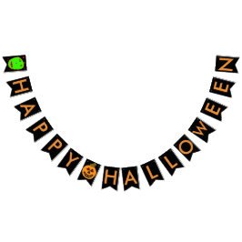 Bandeirinha Banner de Bunting Zombie do Halloween Pumpkin