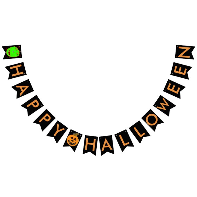 Bandeirinha Banner de Bunting Zombie do Halloween Pumpkin (Todos)