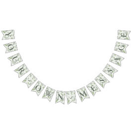 Bandeirinha Banner de Casamento Eucalyptus & Fern Rings