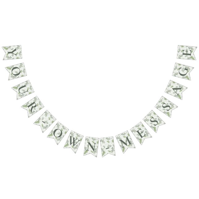 Bandeirinha Banner de Casamento Eucalyptus & Fern Rings (Todos)