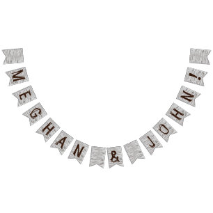 Bandeirinha Banner de casamento rústico da árvore de pássaros