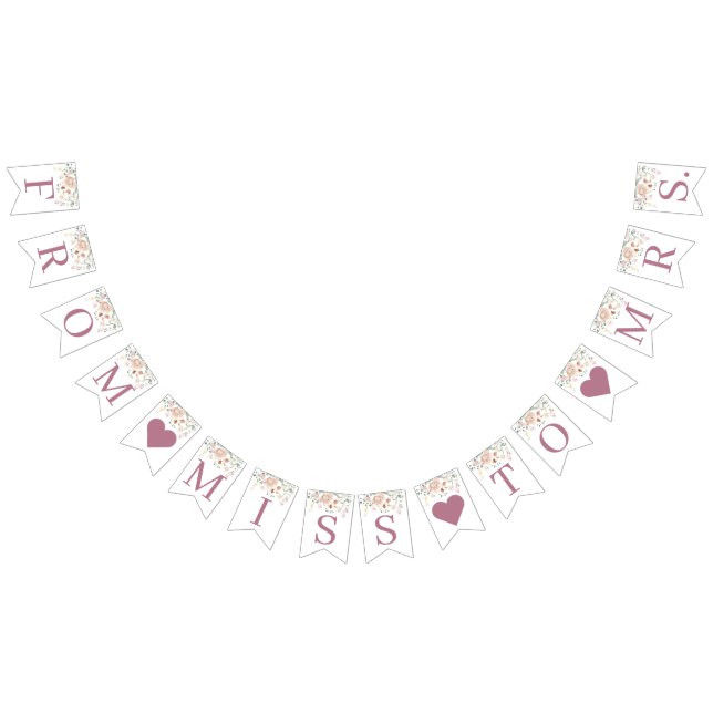 Bandeirinha Banner de Chá de Noiva Floral Rosado (Todos)