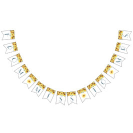 Bandeirinha Banner de Chá de Noiva Girassol de Verão