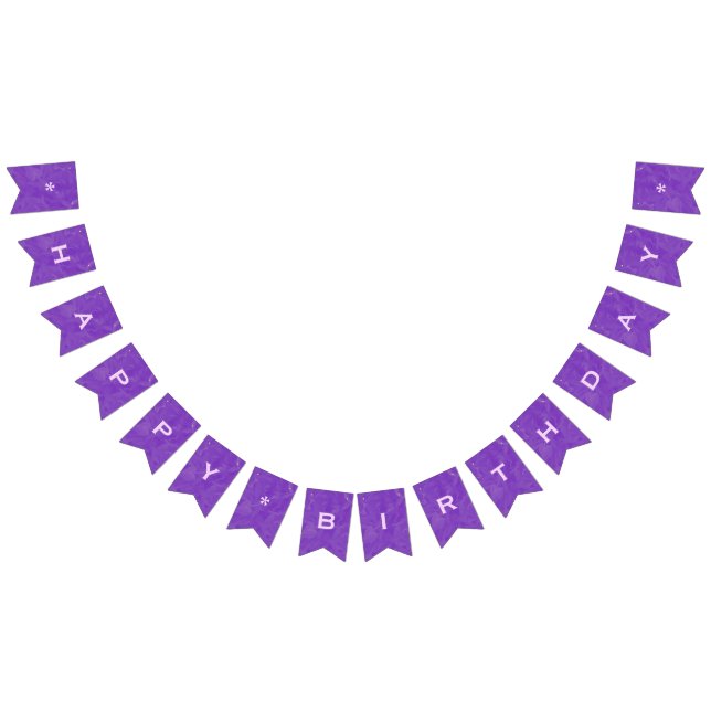 Bandeirinha Banner de festa roxa de aniversário feliz personal (Todos)