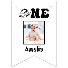 Bandeirinha Banner de Fotografias do primeiro aniversario de T