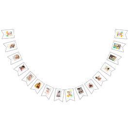 Bandeirinha Banner de fotos do primeiro aniversario Rainbow Su