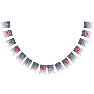 Bandeirinha Banner de Natal Branco Editável