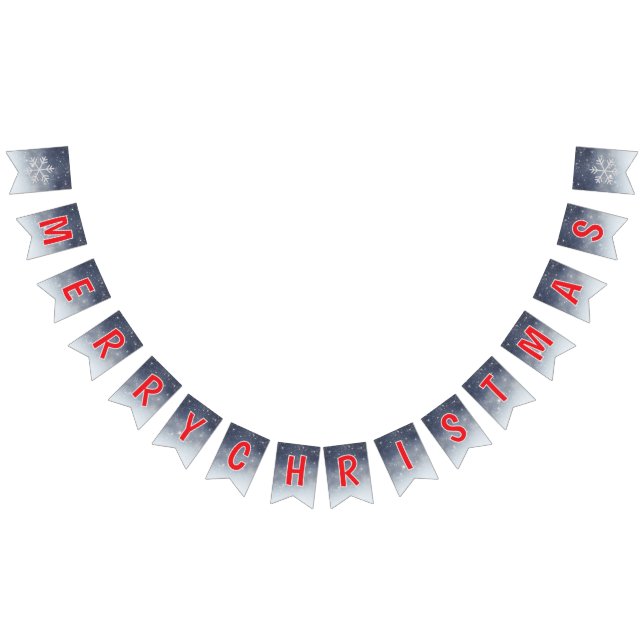 Bandeirinha Banner de Natal Branco Editável (Todos)