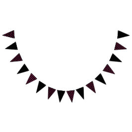 Bandeirinha Banner de Partido de bolinhas (Preto e Neon Rosa)