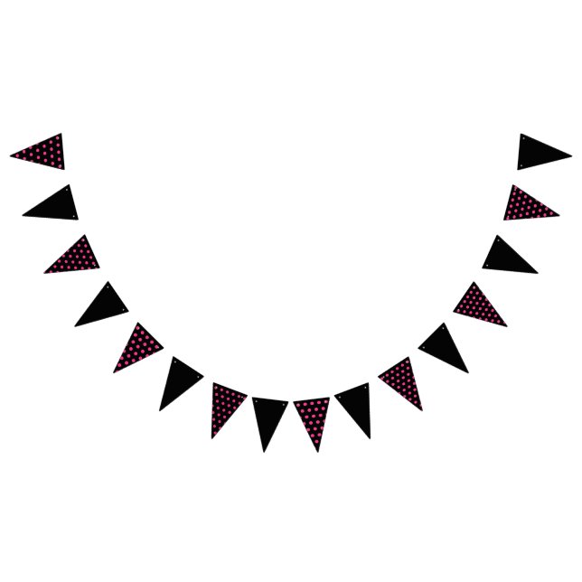 Bandeirinha Banner de Partido de bolinhas (Preto e Neon Rosa) (Todos)