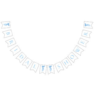 Bandeirinha Banner de reposição do Chá de panela Azul Moderno 