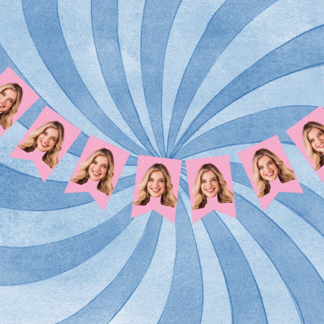 Bandeirinha Banner de rosto de aniversário, Banner de rosto pe (Criador carregado)