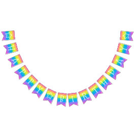 Bandeirinha Banner do aniversário de criança Rainbow Party