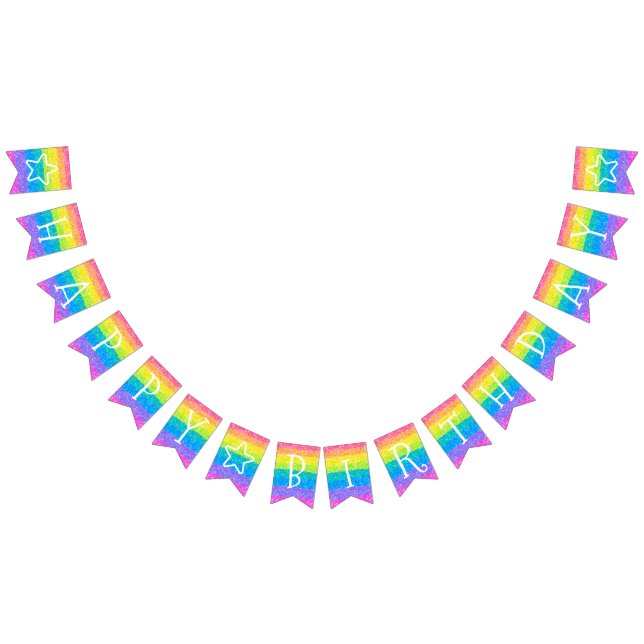 Bandeirinha Banner do aniversário de criança Rainbow Party (Todos)