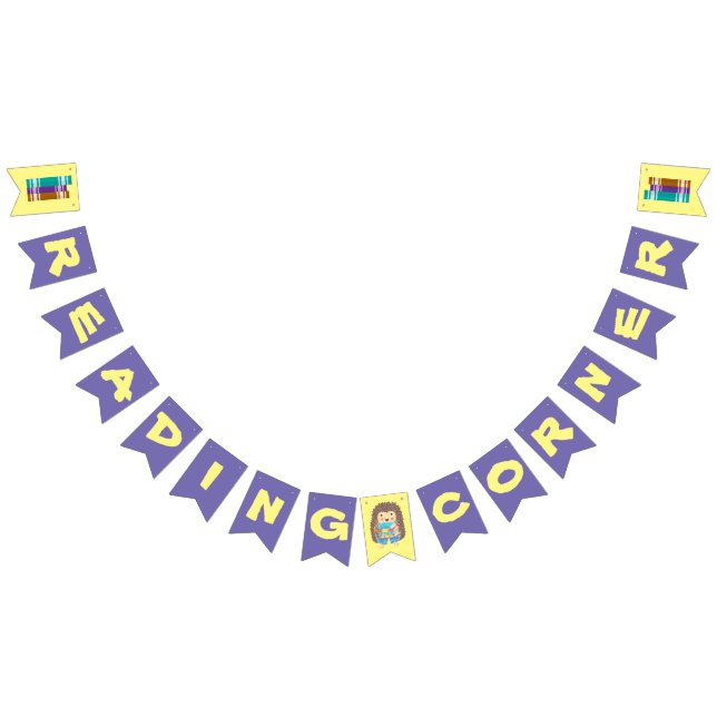 Bandeirinha Banner do canto de leitura roxo e amarelo (Todos)