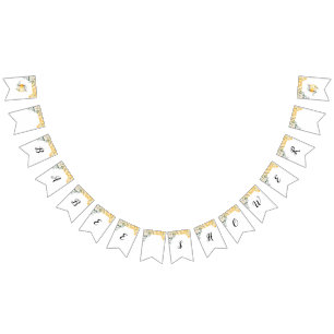 Bandeirinha Banner do chá de fraldas de abelhas