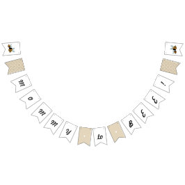 Bandeirinha Banner do Chá de fraldas "Mamãe a abelha" - Sinali