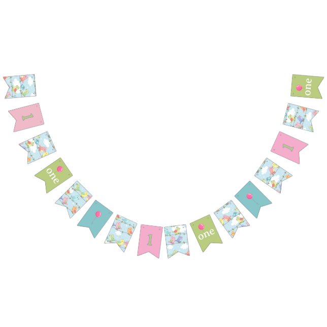 Bandeirinha Banner do número de Aniversário do Pássaro (Todos)